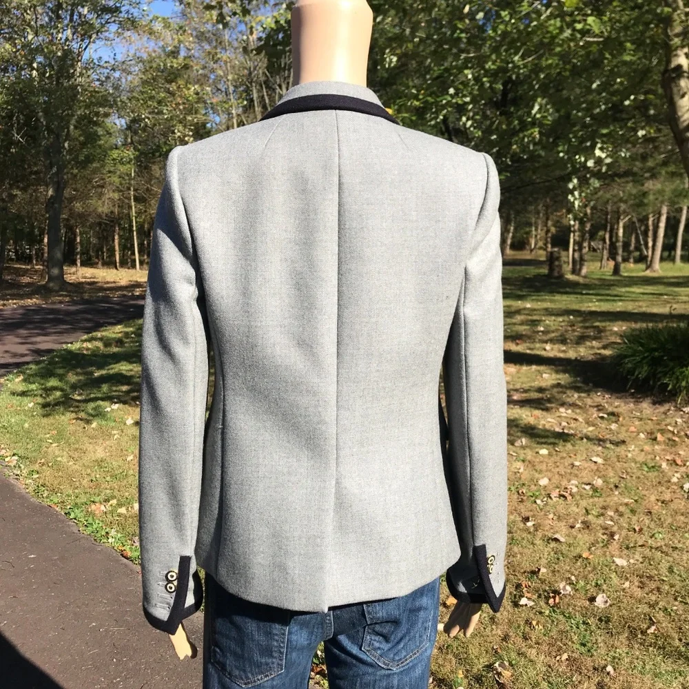 J. Crew Heather Gray Blazer with Dark Trim - Picture 5 of 5